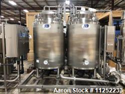 Unused A&B Process Systems 2-Tank CIP Skid – 250-Gallon 316L Stainless Steel