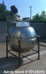 Used Groen Inclined Agitated Kettle, 250 Gallon | Model INA-250 | 316 SS | Jacketed | 5 HP Agitator